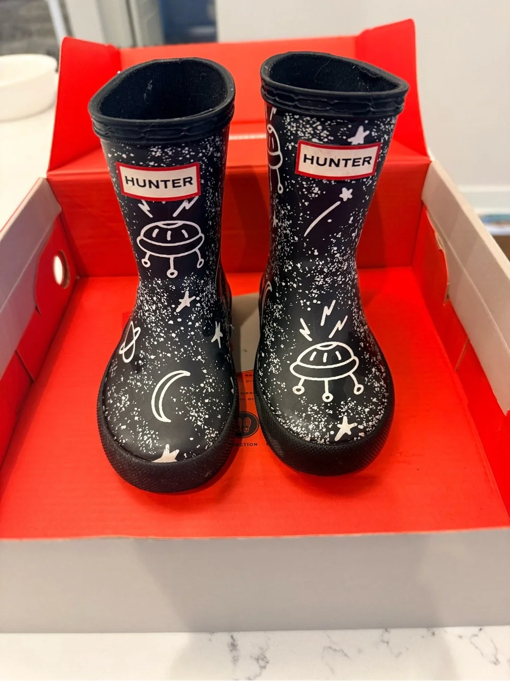 Hunter: Kids Space-Print Rain Boots
